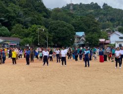 Dalam Rangka Hari Jadi Ke-16 Tahun Kabupaten Kepulauan Anambas, Danlanal Tarempa Ikuti Senam Bersama dan Jalan Santai*
