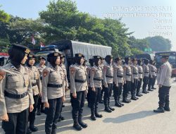 Kanit Samapta Gambir Pimpin Apel Tim Nego Polwan Antisipasi Rencana Aksi Unjuk Rasa di Monas Barat Daya