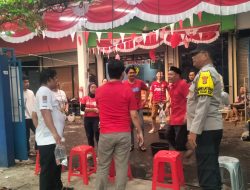 Patroli dan Sambang Wilayah Bhabinkamtibmas Kelurahan Johar Baru Pemantauan Giat Perayaan HUT RI Ke-79 Wilayah Johar Baru