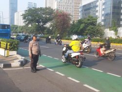 Patroli Strong Points Pagi Hari Polsek Metro Menteng Antisipasi Gangguan Kamtibmas di Sekitaran Dukuh Atas