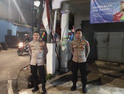 Patroli Antisipasi Rawan Tawuran Pagi Hari Anggota Patroli di Pertigaan Jalan Rawa Sawah