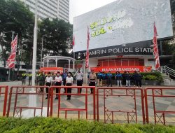 Dibulan Kebangsaan 2024, Polsek Senen Bersama Tiga Pilar Upacara Pengibaran Bendera Merah Putih