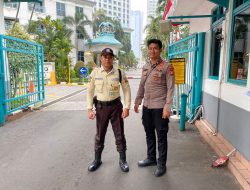 Patroli Sore Hari Polsek Metro Tanah Abang Dan Sambangi Petugas Keamanan Apartemen Paviliun