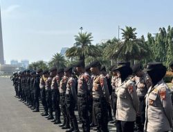 Antisipasi Kegiatan Masyarakat, Ipda Sutarman Pimpin Apel Gabungan Di Tenda Putih Monas