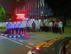 Tiga Pilar Polsek Sawah Besar Sambang Di Posko Mantap Praja 2024 di KPU Kota Jakarta Pusat