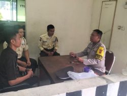 Bhabinkamtibmas Polsek Johar Baru Sampaikan Imbauan Kamtibmas Ke Security PNRI