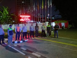 Tiga Pilar Polsek Sawah Besar Sambang Di Posko Mantap Praja 2024 di KPU Kota Jakarta Pusat