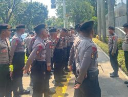 156 Personil Gabungan, Laksanan Apel Kesiapan Pengamanan Rencana Aksi Unjuk Rasa Di Kementerian BUMN