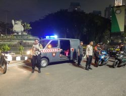 Dalam Menjaga Kondusifitas Wilayah Polsek Kemayoran Melakukan Kegiatan Strong Point Malam Hari