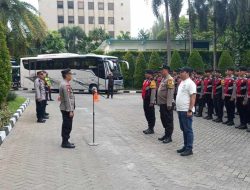 Wakapolsek Metro Menteng Pimpin Apel Pengamanan Debat Publik Di Gedung INews TV