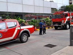 Kapolsubsektor Thamrin Pengamanan Giat Latihan Evakuasi Kebakaran Di Gedung Sinarmas Land