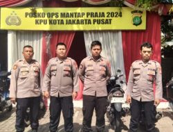 Polsek Sawah Besar Lakukan Pengamanan di Posko Mantap Praja KPU Kota Jakarta Pusat