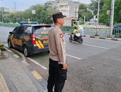 Panit Samapta Melakukan Ploting pagi Hari Di Jl Gunung Sahari Raya