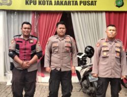 Polsek Sawah Besar Lakukan Pengamanan di Posko Mantap Praja KPU Kota Jakarta Pusat