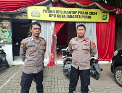 Polsek Metro Gambir Gelar Operasi Mantap Praja 2024 di Kantor KPU Jakarta Pusat