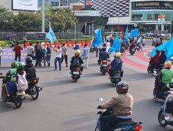 Wakapolsek Metro Menteng Pimpin Pengamanan Konvoi Kemenangan Paslon Gubernur DKI Jakarta Di Bundaran HI