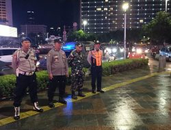 Patroli Tiga Pilar Menteng Himbauan Untuk Menjaga Persatuan Dan Kesatuan Di Sekitaran Bundaran HI