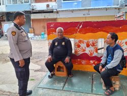 Panit Samapta Berikan Imbauan Kamtibmas Di Pusat Perekonomian Ruko Pasar Baru