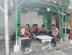 Bhabinkamtibmas Kelurahan Kemayoran Memberikan Himbauan Harkamtibmas kepada anak-anak pelajar sekolah