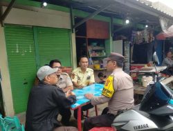 Bhabinkamtibmas Galur, Sambang Dan Patroli Ke Pasar Gembrong, Berikan Imbauan Kamtibmas Kepada Security