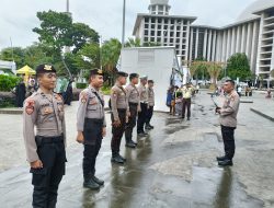 Kapolsubsektor Pasar Baru Pimpin Apel Pengamanan Wisuda 10.000 Santri LPQQ di Masjid Istiqlal