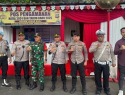 Pengecekan Personil Pengamanan di Pos Pengamanan Natal 2024 dan Tahun Baru 2025 oleh Propam Polres Metro Jakarta Pusat di Wilayah Polsek Johar Baru