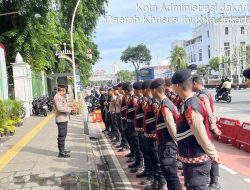 Polsek Metro Gambir Gelar Apel Pos Pelayanan Natal 2024 dan Tahun Baru 2025 di Stasiun Gambir