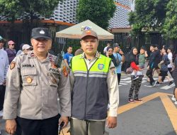 Di Perempatan Sarinah Kapolsubsektor Pemantauan Giat Olahraga Pagi Berjalan Aman
