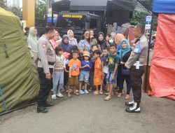 Piket Padal Polsek Kemayoran Melaksanakan Kegiatan Monitoring Tenda Pengungsian Korban Kebakaran