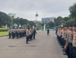 Polsek Metro Gambir Gelar Apel Pengamanan Aksi Bela Palestina oleh Aqsa Working Group