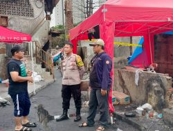 Bhabinkamtibmas Kelurahan Kebon Kosong Melaksanakan Kegiatan Monitoring Di Posko Pengungsian Korban Kebakaran