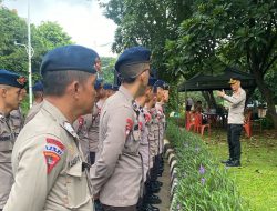 Kapolsek Johar Baru Pimpin Apel Pengamanan Unjuk Rasa Di Depan Kantor KLH (Kementerian Lingkungan Hidup)