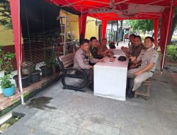 Bhabinkamtibmas Kebon Sirih Bersama Tiga Pilar Melaksanakan Kordinasi Bersama Di Jalan Wahid Hasyim