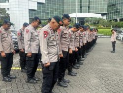 Polsek Metro Gambir Gelar Apel Pengamanan Antisipasi Unjuk Rasa dan Aktivitas Masyarakat di Sapta Pesona