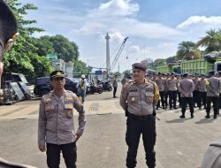 Polsek Metro Gambir Gelar Apel Pengamanan Antisipasi Unjuk Rasa di Kementerian BUMN