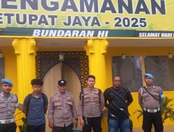 Polsek Metro Menteng Gelar Pengamanan Pos Pam Ketupat Jaya 2025 Di Bundaran Hi, Cegah Gangguan Kamtibmas