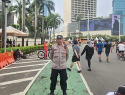 Pengamanan Giat Car Free Day Di Kawasan Bundaran HI Oleh Personil Humas Menteng