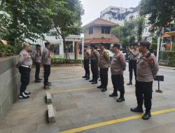 Wakapolsek Metro Menteng Pimpin Apel Pengamanan Kegiatan CAP – JSA Joint Commission Meeting ke-37 Oleh Kementerian Pariwisata RI Di Sarinah