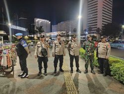Cegah Gangguan Kamtibmas, Patroli Menteng Pantau Kawasan Bundaran HI