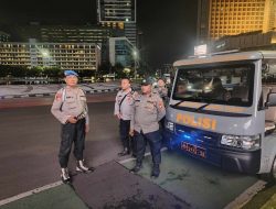 Patroli Malam Di Bundaran HI, Polsek Menteng Tingkatkan Antisipasi Kerawanan Dan Kejahatan Jalanan