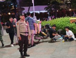 Patroli Cipkon di Kawasan Bundaran HI, Polsek Menteng Antisipasi Gangguan Kamtibmas dan Kejahatan Jalanan