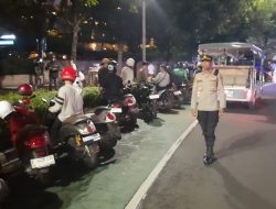 Patroli Cipkon Menteng Pemantauan Kamtibmas di Kawasan Bundaran HI, Imbau Masyarakat Kembali Pulang