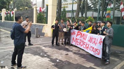 Aksi Damai PMII Univ Indraprastra PGRI JakSel Kantor Kemendikbud RI, Polisi Pastikan Situasi Kondusif