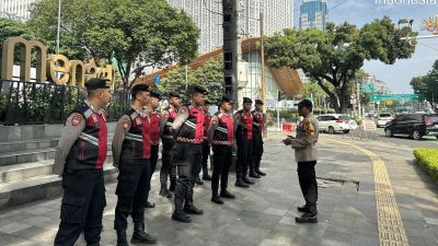 Polsek Metro Gambir Perketat Pengamanan Aksi Unjuk  di Depan Danareksa