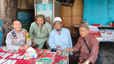 Bhabinkamtibmas Kebon Kosong Sambangi Pelaku Usaha Nasi Uduk dan Tokoh Agama