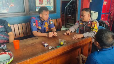 Bhabinkamtibmas Benhil Sambang dan Saling Koordinasi Dengan Petugas Pemadam Kebakaran