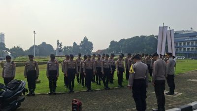 Siaga Aksi Unras, Polsek Menteng Gelar Apel Pengamanan di Tugu Tani