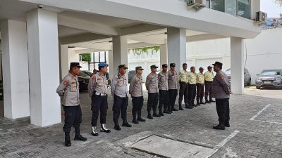 Polsek Sawah Besar Gelar Apel Pengamanan Unjuk Rasa di Kantor PT SANY