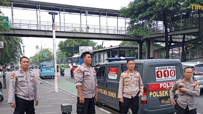 Patroli Mobile Polsek Senen Sisir Jalan Kramat Raya, Antisipasi Kejahatan Jalanan