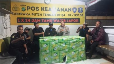 Polsek Cempaka Putih Sambang Pos Satkamling, Ajak Warga Perkuat Pam Swakarsa